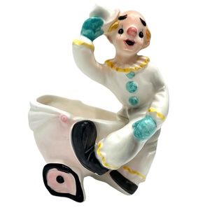 VINTAGE INARCO CLOWN WITH BABY CARRIAGE PLANTER #E-1683